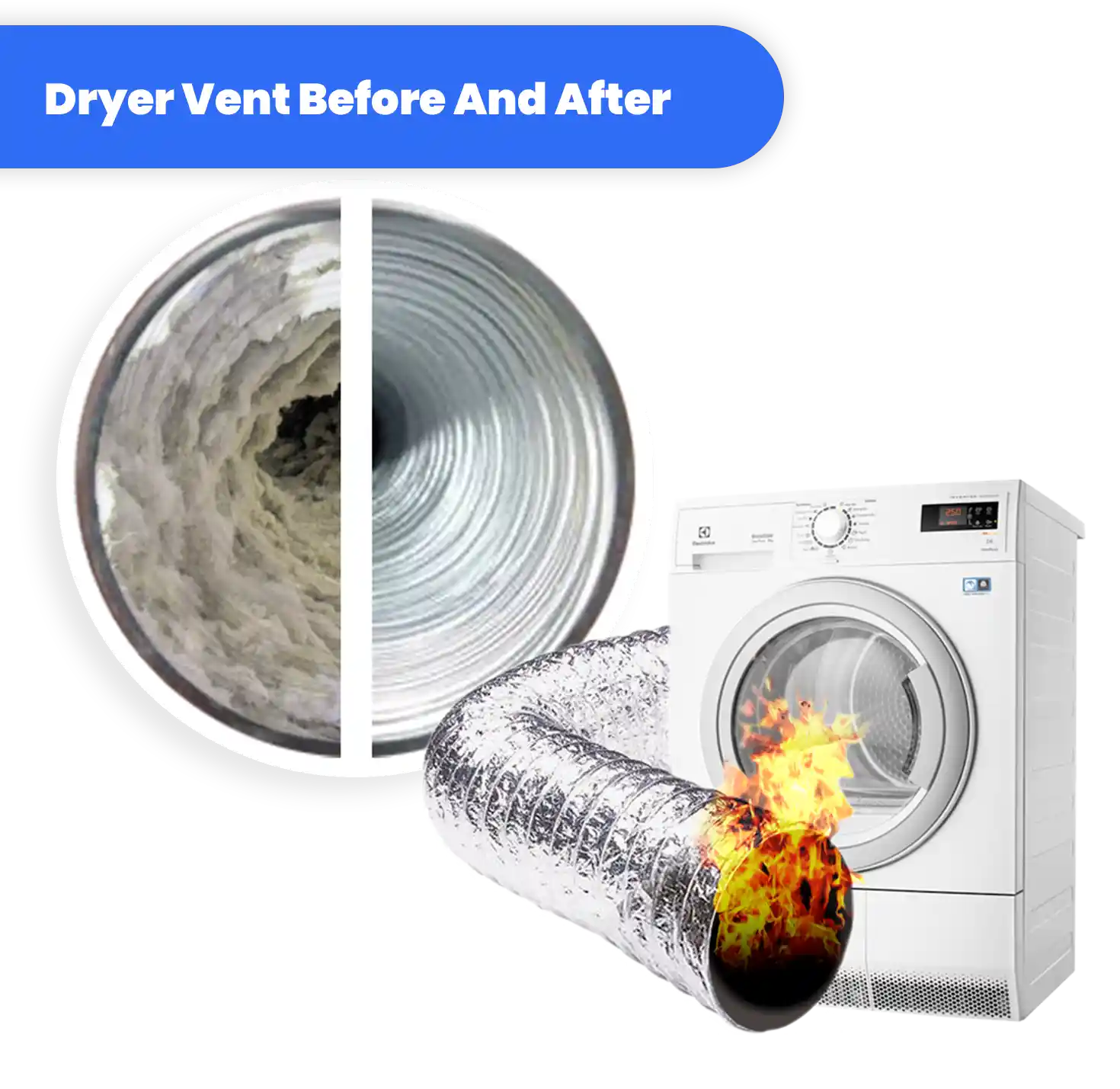 Clogged Dryer Vent Before And After Dryer Vent Cleaning